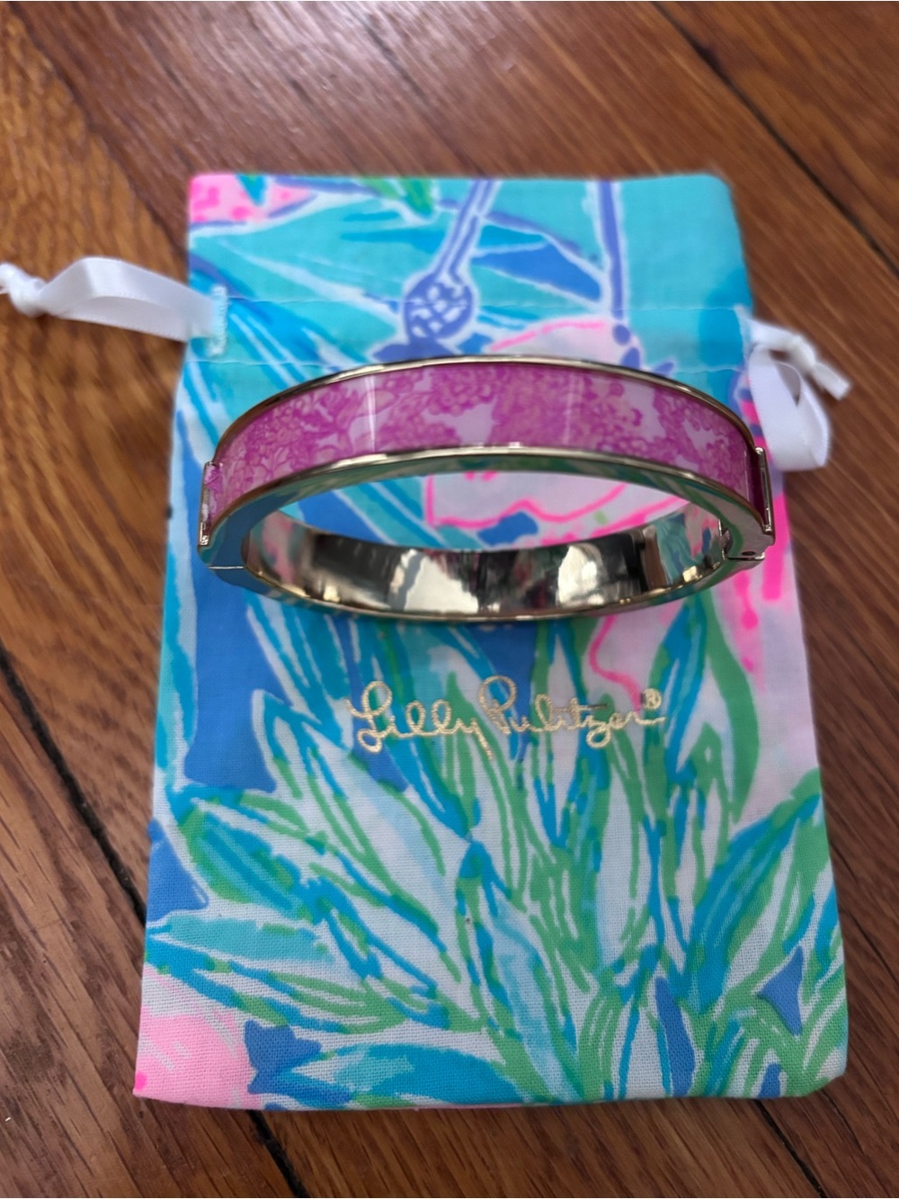 Lilly Pulitzer Gold Pink Bangle Bracelet